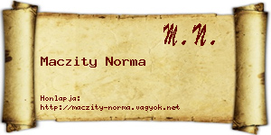 Maczity Norma névjegykártya